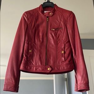 Kenneth Cole red leather jacket size S